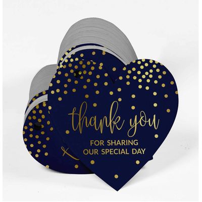 Etiquetas em Papel Metalizado Obrigado por Partilhar Nosso Dia Especial Lembrancinhas- Chá Noiva/Chá Bebê/Apos./Casamento/Aniv. - Inkdotpot 100 Etiquetas Metalizadas / Azul - Ouro Rosé