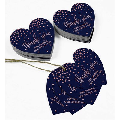 Etiquetas em Papel Metalizado Obrigado por Partilhar Nosso Dia Especial Lembrancinhas- Chá Noiva/Chá Bebê/Apos./Casamento/Aniv. - Inkdotpot 100 Etiquetas Metalizadas / Azul - Ouro Rosé