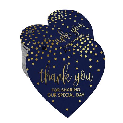 Etiquetas em Papel Metalizado Obrigado por Partilhar Nosso Dia Especial Lembrancinhas- Chá Noiva/Chá Bebê/Apos./Casamento/Aniv. - Inkdotpot 100 Etiquetas Metalizadas / Azul - Ouro Rosé