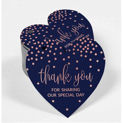 Etiquetas em Papel Metalizado Obrigado por Partilhar Nosso Dia Especial Lembrancinhas- Chá Noiva/Chá Bebê/Apos./Casamento/Aniv. - Inkdotpot 100 Etiquetas Metalizadas / Azul - Ouro Rosé