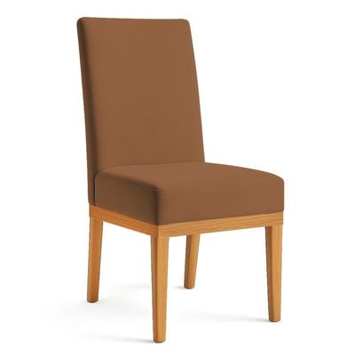 Kit 8 Cadeiras De Jantar Brisa Veludo Base De Madeira - Pallazio Cor Terracota