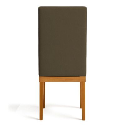 Kit 8 Cadeiras De Jantar Brisa Linho Marrom Café Base De Madeira - Pallazio