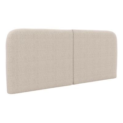 Cabeceira Painel Orgânico Cama Box Queen Size Aira 160cm Dobrável Bouclé Bege - Desk Design
