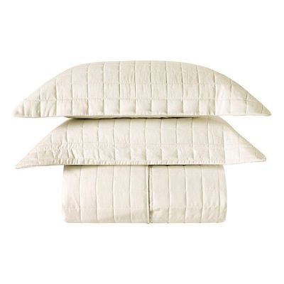 Kit Colcha Matelassê Percal 300 Fios Basic Casal 07 Peças 100% Poliéster - Marfim Jaquar