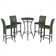 Mesa Bistro E 4 Banquetas Roma Preta Corda Náutica 12 Verde