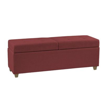Canto Alemão Recamier Bau + Painel Madri 160cm Suede Bordo - Inova Decor