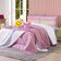 Kit Edredom Casal Padrão Menina Teen Rosa Com Almofadas Estampadas 07 Peças - Dupla Face Percal 300 Fios Cor Laço