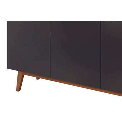 Buffet Aparador Ares 3 Portas Preto - Moveisaqui