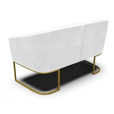 Sofá Namoradeira 2 Lugares Base Industrial Dourado Stella Corano D03 - D'rossi Cor Branco