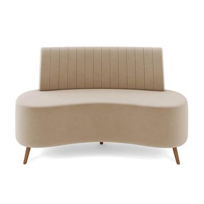 Sofá 2 Lugares Living 160cm Pé Palito Maraú Veludo K01 - D'rossi Cor Bege