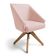 Poltrona Giratória Alana Suede Base De Madeira - Pallazio Cor Rosa Bebê