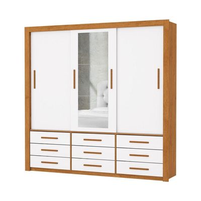Guarda Roupa Espelho 3 Portas 9 Gavetas Imperium -grand Line