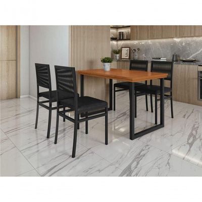 Conjunto Gourmet 4 Cadeiras 1,20x0,75m Barcelona Paonanda