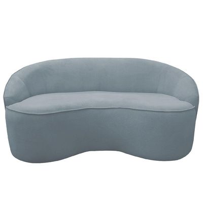 Sofá Curvo Montserrat 180cm 03 Lugares Bouclé Azul Claro - Nexta Casa