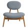 Poltrona Decorativa Yves Base Madeira Castanho Bouclé Azul Claro - Nexta Casa