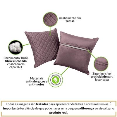Almofadas Tressê Decorativas 40x40cm Veludo - Nexta Casa Cor Rosê