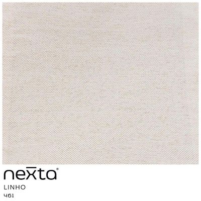 Banqueta Alta Cléo Base Aço Ouro Fosco Linho Cru - Nexta Casa