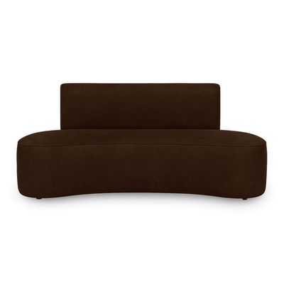 Sofá Feijão Orgânico Curvo 3 Lugar Suede Sala Contemporânea Cor:marrom