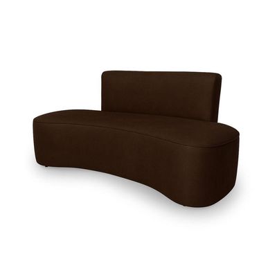 Sofá Feijão Orgânico Curvo 3 Lugar Suede Sala Contemporânea Cor:marrom