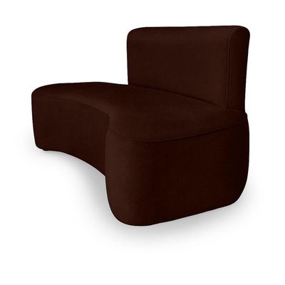 Sofá Feijão Orgânico Curvo 3 Lugar Suede Sala Contemporânea Cor:marrom