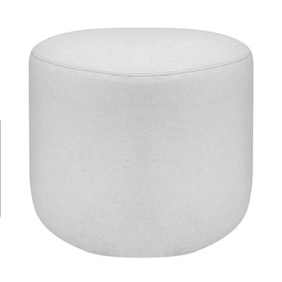 Puff Orgânico Decorativo Conforto Luxo Moá Bouclé Branco
