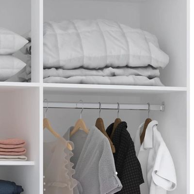 Guarda Roupa Solteiro 135cm 4 Portas 4 Gavetas Taiga Branco/grey L01 - Mpozenato