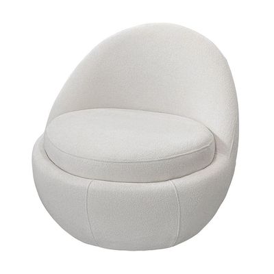 Poltrona Orgânica Kaira Base Fixa Bouclé Off White - Nexta Casa