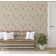 Papel de Parede Florestal Ornamental Bege Autoadesivo, Envelopamento Fácil para Quarto Estilo Fazenda, Sala, Armários, Ambientes - S4Sassy 63,5 cm (L) × 304,8 cm (C) / Bege - Vinil Liso