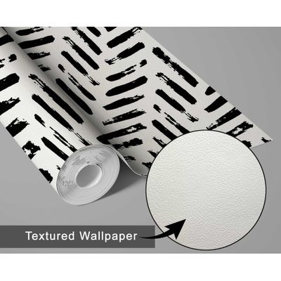Rolo Vinil Autoadesivo Impermeável, Papel Contact Removível com Estampa Azul de Traços para Paredes, Armários e Cômodas - S4sassy 63,5 cm (L) × 304,8 cm (C) / Preto - Vinil Texturizado