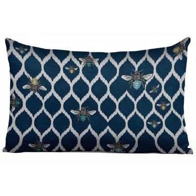 Capas de Almofada Decorativas de Luxo Estampadas com Tema Azul para Lombar - Vargottam 50,8 Cm × 30,48 Cm / Azul