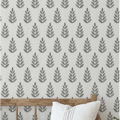 Papel de Parede Vinílico Autoadesivo Mini Folhas Chique, Impermeável Cinza, Removível para Quartos, Salas, Locatários e Armários - S4Sassy 63,5 cm (L) × 914,4 cm (C) / Cinza - Vinil Liso