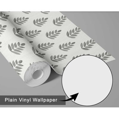 Papel de Parede Vinílico Autoadesivo Mini Folhas Chique, Impermeável Cinza, Removível para Quartos, Salas, Locatários e Armários - S4Sassy 63,5 cm (L) × 914,4 cm (C) / Cinza - Vinil Liso