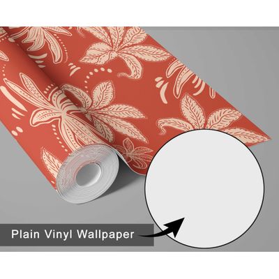 Papel de Parede Vinil Autoadesivo Folhas Retrô Chic Impermeável Removível Rosa para Quartos e Salas, Armários, Espaços Locados - S4Sassy 63,5 cm (L) × 304,8 cm (C) / Rosa - Vinil Texturizado