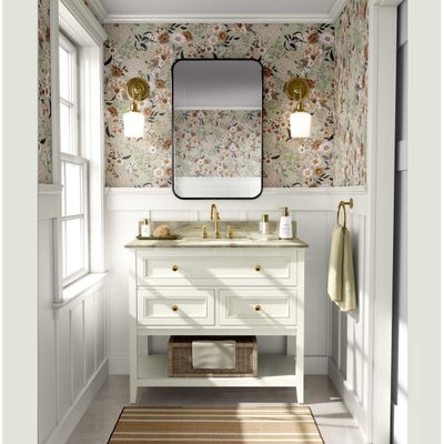 Papel de Parede Vinílico Autoadesivo Estampa Floral Vintage Chique Impermeável Bege para Quartos, Espaços Alugados e Armários - S4Sassy 63,5 cm (L) × 914,4 cm (C) / Bege - Vinil Texturizado