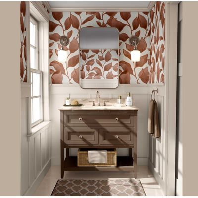 Papel de Parede Vinílico Autoadesivo Folhagem Chic Impermeável Marrom Removível para Quartos, Salas, Espaços Alugados e Armários - S4Sassy 63,5 cm (L) × 609,6 cm (C) / Marrom - Vinil Liso