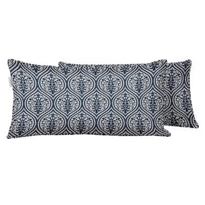 Capa Lombar de Poliéster Interno/Externo, Retangular Impermeável para Todas as Intempéries, para Móveis de Pátio - Vargottam 30,48 Cm × 60,96 Cm / Azul
