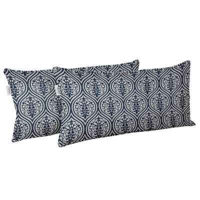 Capa Lombar de Poliéster Interno/Externo, Retangular Impermeável para Todas as Intempéries, para Móveis de Pátio - Vargottam 30,48 Cm × 60,96 Cm / Azul