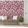 Papel de Parede Vinílico Autoadesivo Estampa Folha Chique Rosa À Prova d'Água Removível para Quartos, Salas e Armários - S4Sassy 63,5 cm (L) × 609,6 cm (C) / Rosa - Vinil Texturizado