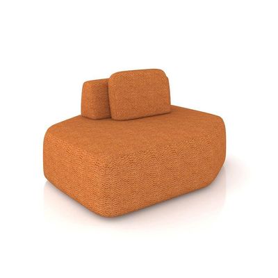 Sofá 4 Lugares Orgânico Com Chaise E 3 Módulos Berlim Bouclê Cr K01 - D'rossi Caramelo