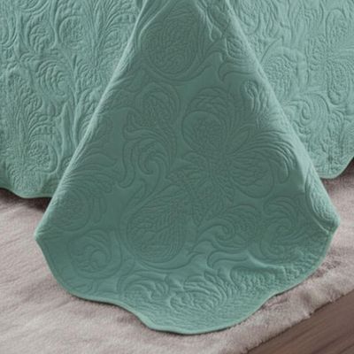 Colcha Casal Padrão Pratika Dupla Face 03 Peças - Verde Malva - 100% Poliéster