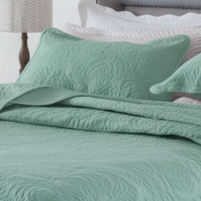 Colcha Casal Padrão Pratika Dupla Face 03 Peças - Verde Malva - 100% Poliéster