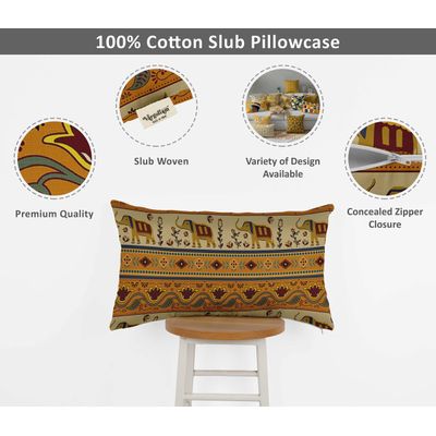 Capas de Almofada Luxuosas Estampadas Tema Amarelo, Capas Decorativas, Capa para Almofada Lombar - Vargottam 60,96 Cm × 30,48 Cm / Amarelo