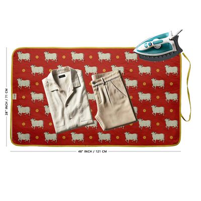 Tapete Magnético Dobrável com Almofada de Fibra e Apoio de Silicone - Portátil Lavável para Mesa/Lavadora/Secadora - Animal - Vargottam 71,12 Cm × 121,92 Cm / Vermelho