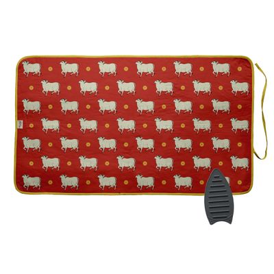 Tapete Magnético Dobrável com Almofada de Fibra e Apoio de Silicone - Portátil Lavável para Mesa/Lavadora/Secadora - Animal - Vargottam 71,12 Cm × 121,92 Cm / Vermelho