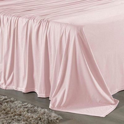 Jogo De Cama Solteiro Nobre 3 Peças Lençol Com Elástico De 30cm De Altura Malha 100% Algodão - Rosa