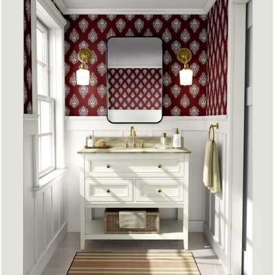 Papel de Parede Vinílico Autoadesivo Estampa Boho em Blocos Estilo Asiático, Decorativo, Fácil DIY para Quarto e Sala - Vermelho - S4Sassy 63,5 cm (L) × 304,8 cm (C) / Vermelho - Vinil Liso