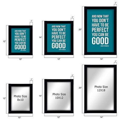 Quadro Motivacional "E Agora Que Você Não Precisa Ser Perfeito Pode Ser Bom" - Citação de John Steinbeck, 1 Unid., Verde - Inkdotpot 25,4 Cm × 30,48 Cm / Moldura Preta