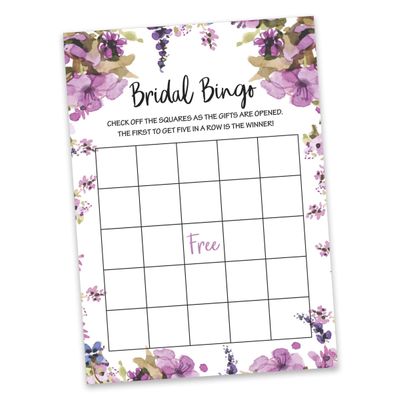 Cartões Quadrados em Branco para Chá de Noiva/Despedida de Solteira Pacote com 50 Jogo para Preencher Ideias de Presente Floral - Inkdotpot 12,7 Cm × 17,78 Cm / Branco - Bingo da Noiva