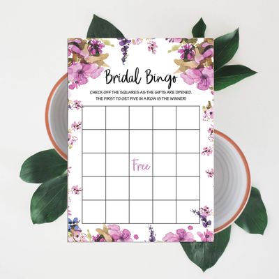 Cartões Quadrados em Branco para Chá de Noiva/Despedida de Solteira Pacote com 50 Jogo para Preencher Ideias de Presente Floral - Inkdotpot 12,7 Cm × 17,78 Cm / Branco - Bingo da Noiva
