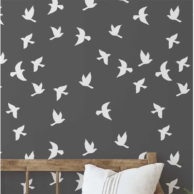 Papel de Parede Pássaros e Flores Cinza, Vinil Autoadesivo, Revestimento Decorativo, Aplicação DIY Fácil para Quarto e Sala - S4Sassy 63,5 cm (L) × 304,8 cm (C) / Cinza - Vinil Liso